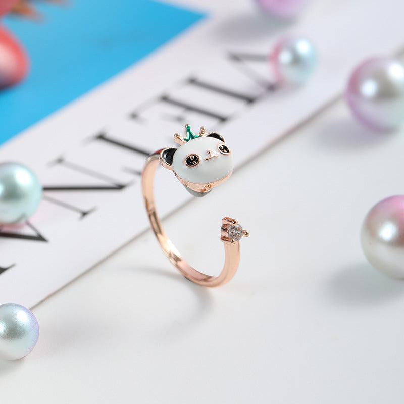 Panda Spinning Creative Opening Adjustable Index Finger Ring