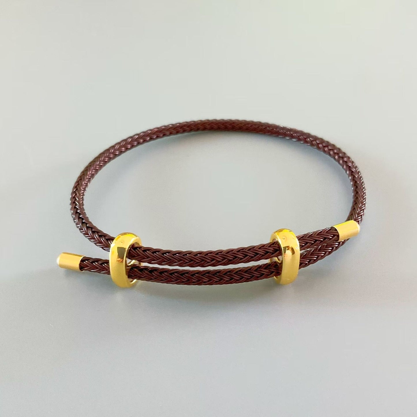 Adjustable Horoscope Buckle Woven Hard Gold Red Bracelet
