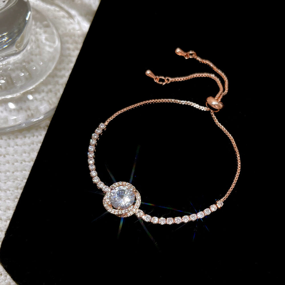 Women's Inlay Fritillary Four-leaf Flower Pull-out Light Luxury High-grade Bracelets
