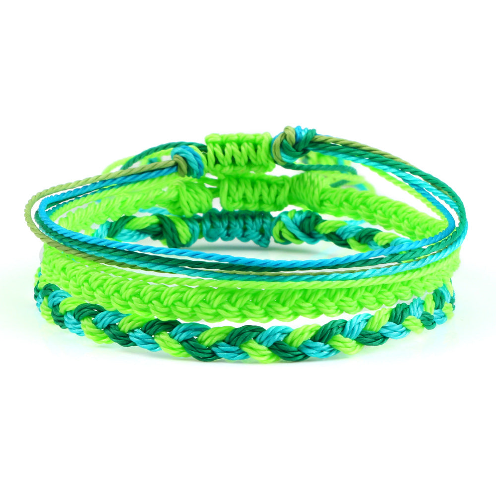 Coast Style Twin Creative Wax Line Hand Weaving Bracelet