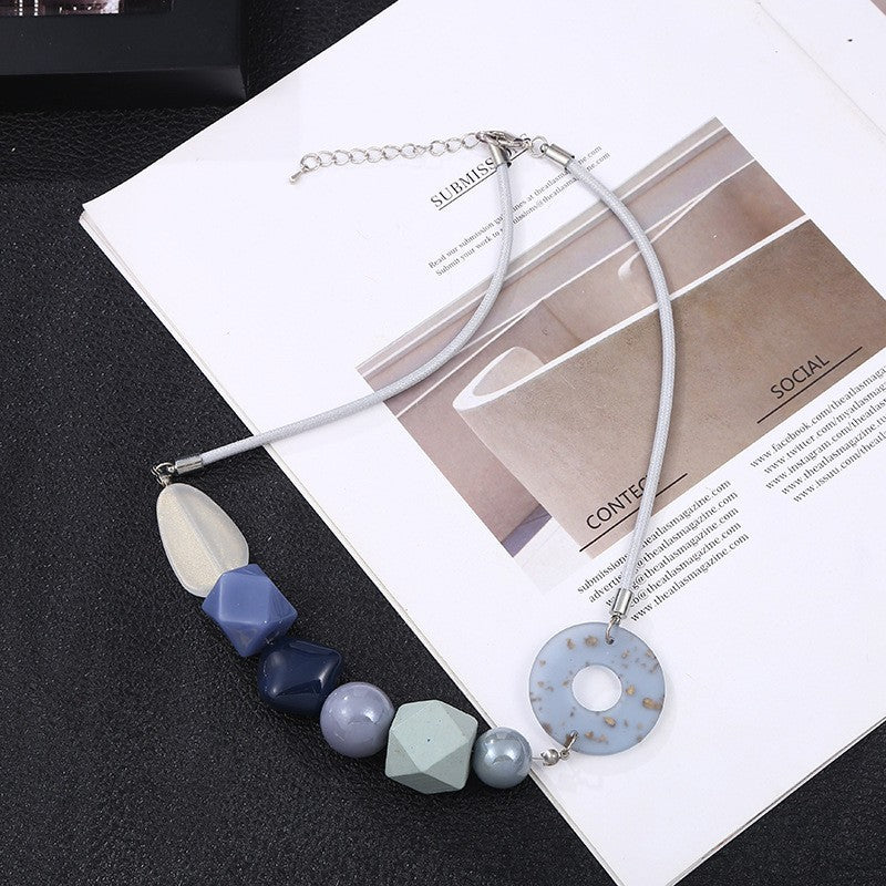 Women's Geometric Beaded Light Luxury Fashion Simple Clavicle Necklaces