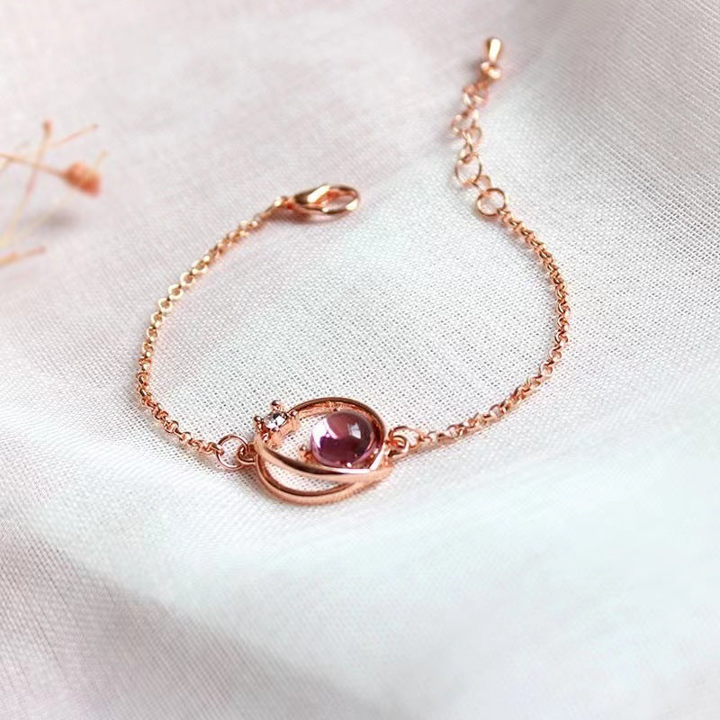 Dream Starry Sky Colorful Star Ball Universe Key Pink Bracelets