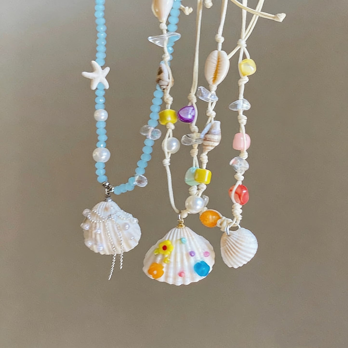 Women's Seaside Dopamine Shell Starfish Vacation Style Island Wear Necklace