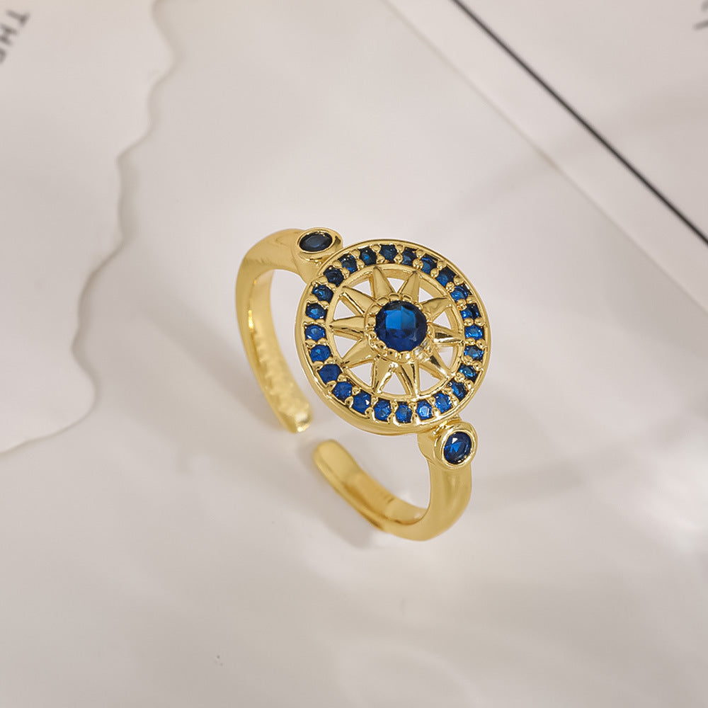 Women's Open-end Zircon Fashionable Classy Simple Cold Feeling Goddess Rings