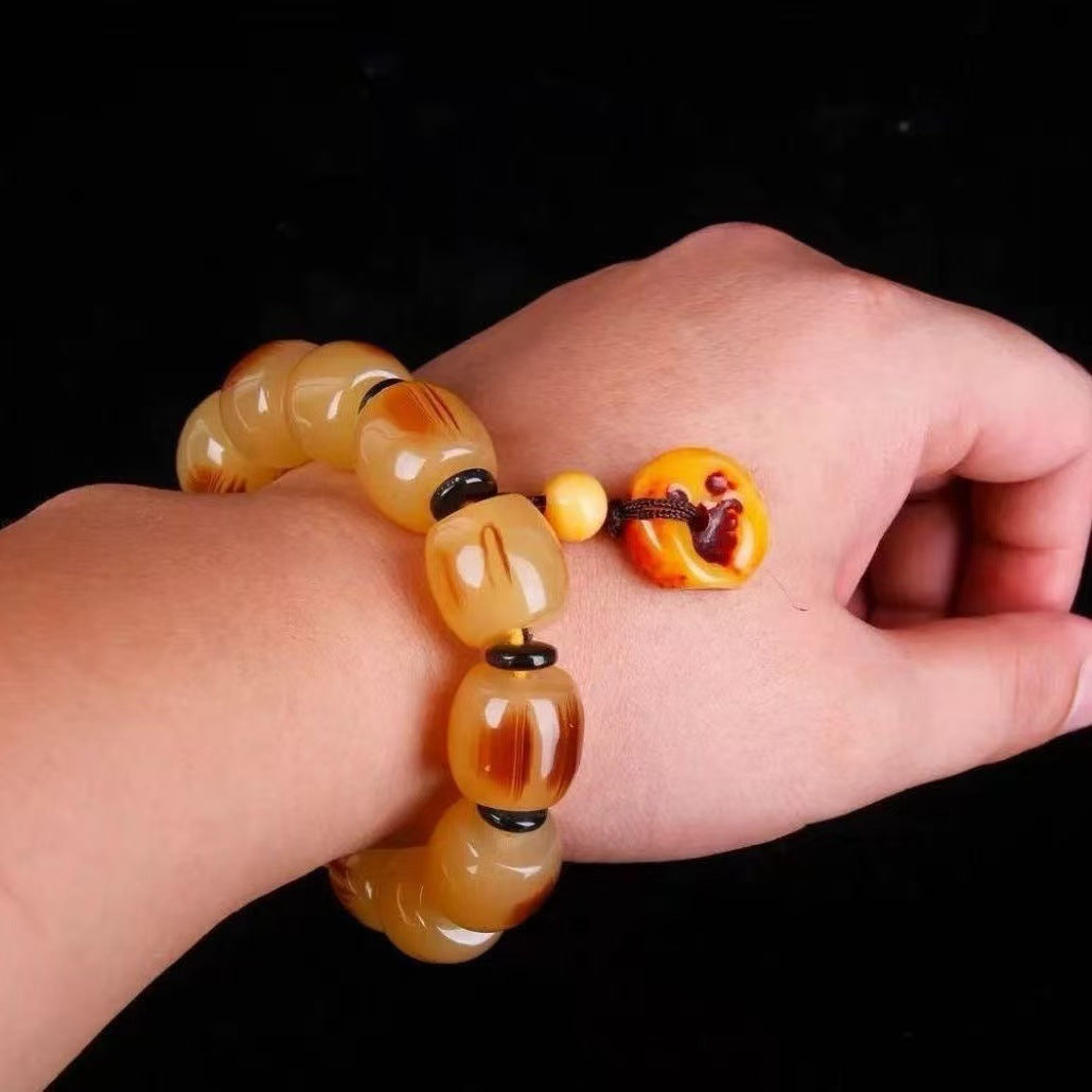 Yak Ram Beads Unisex Bloodshot Crafts Bracelet