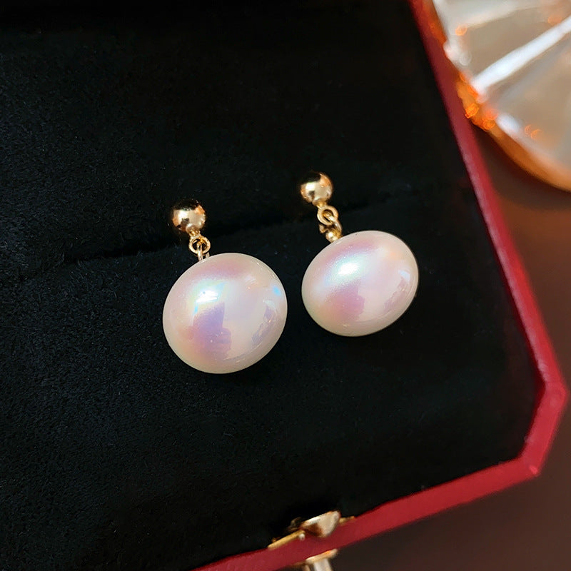 Needle Pearl Round Geometric Light Luxury Earrings