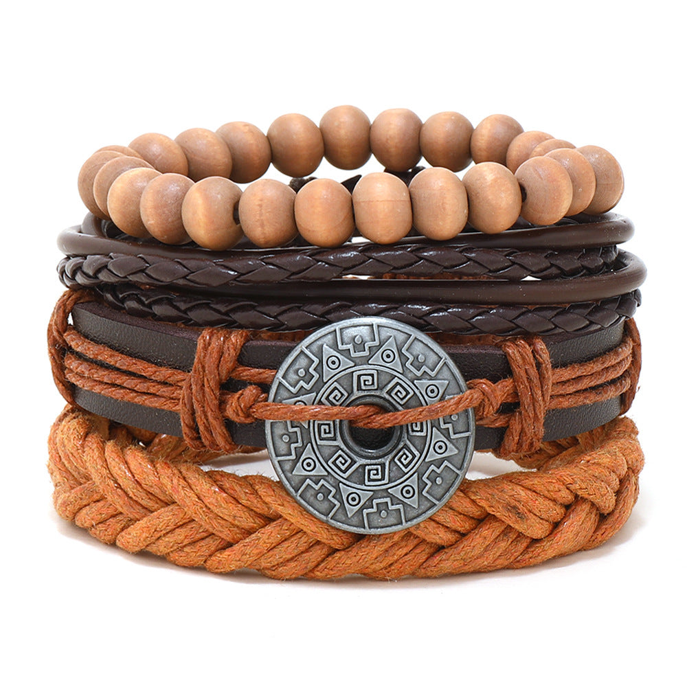 Women's & Men's Ornament Simple Hand Woven Rope Leather Bracelets