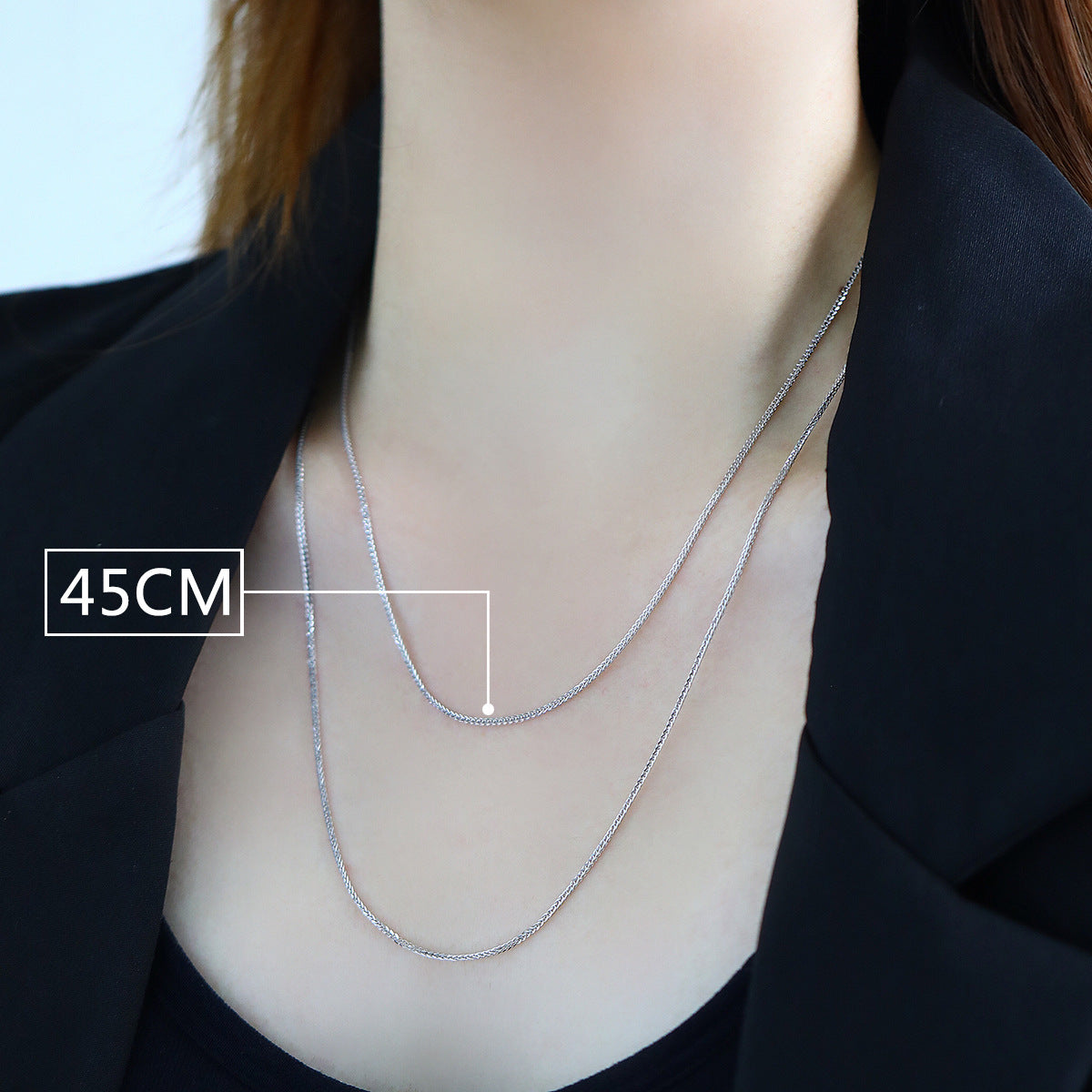 Women's Sier Adjustable Chopin Chain Pull Love Necklaces