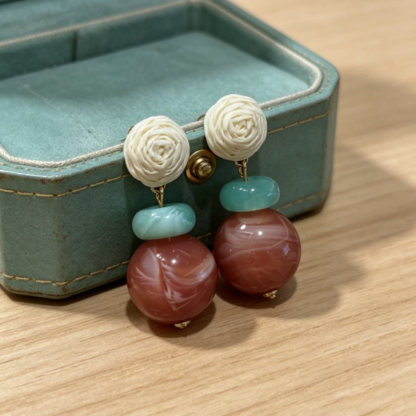Color Matching Chinese Style Gentle Atmosphere Earrings