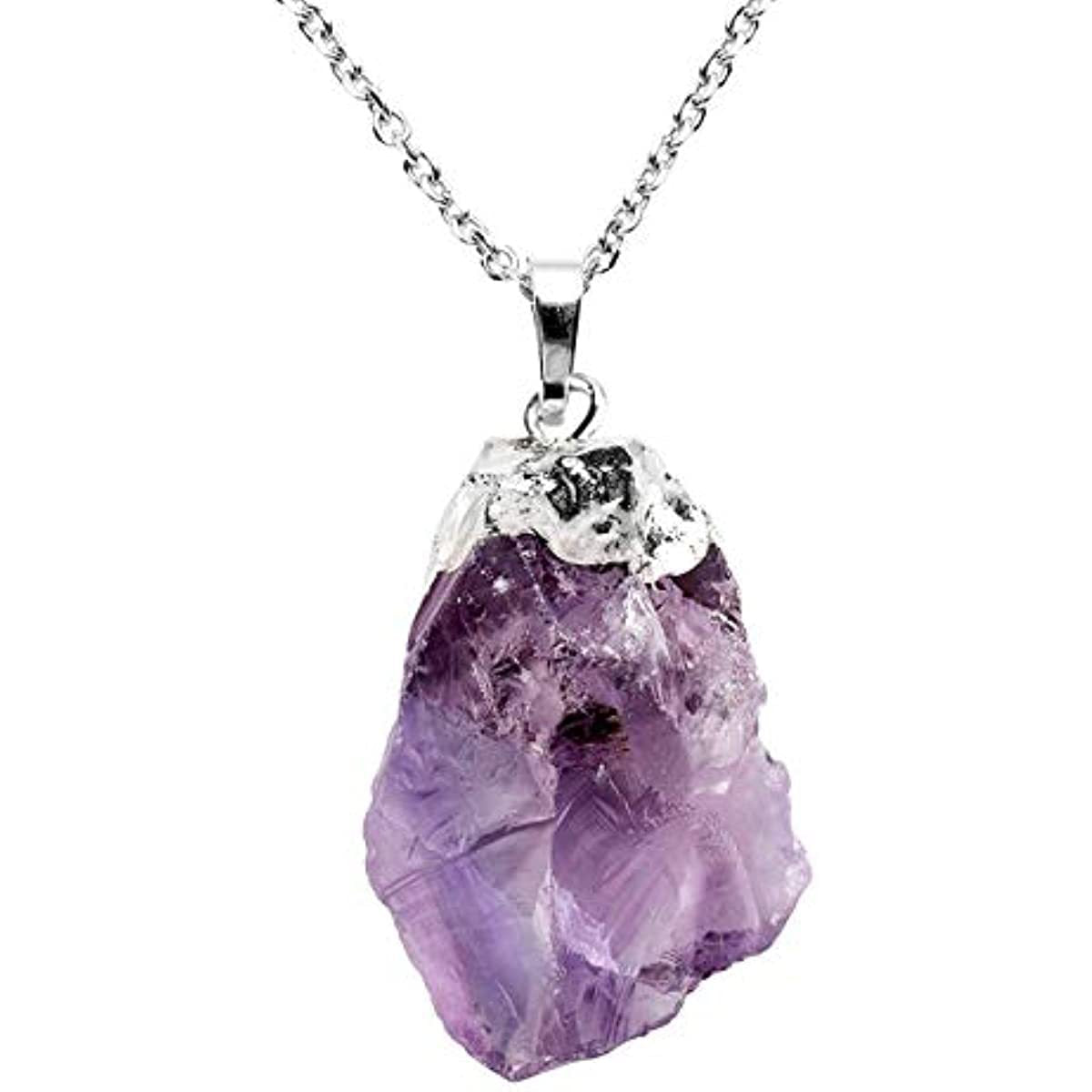 Natural Irregular Amethyst Stone Edge Pink Pendants