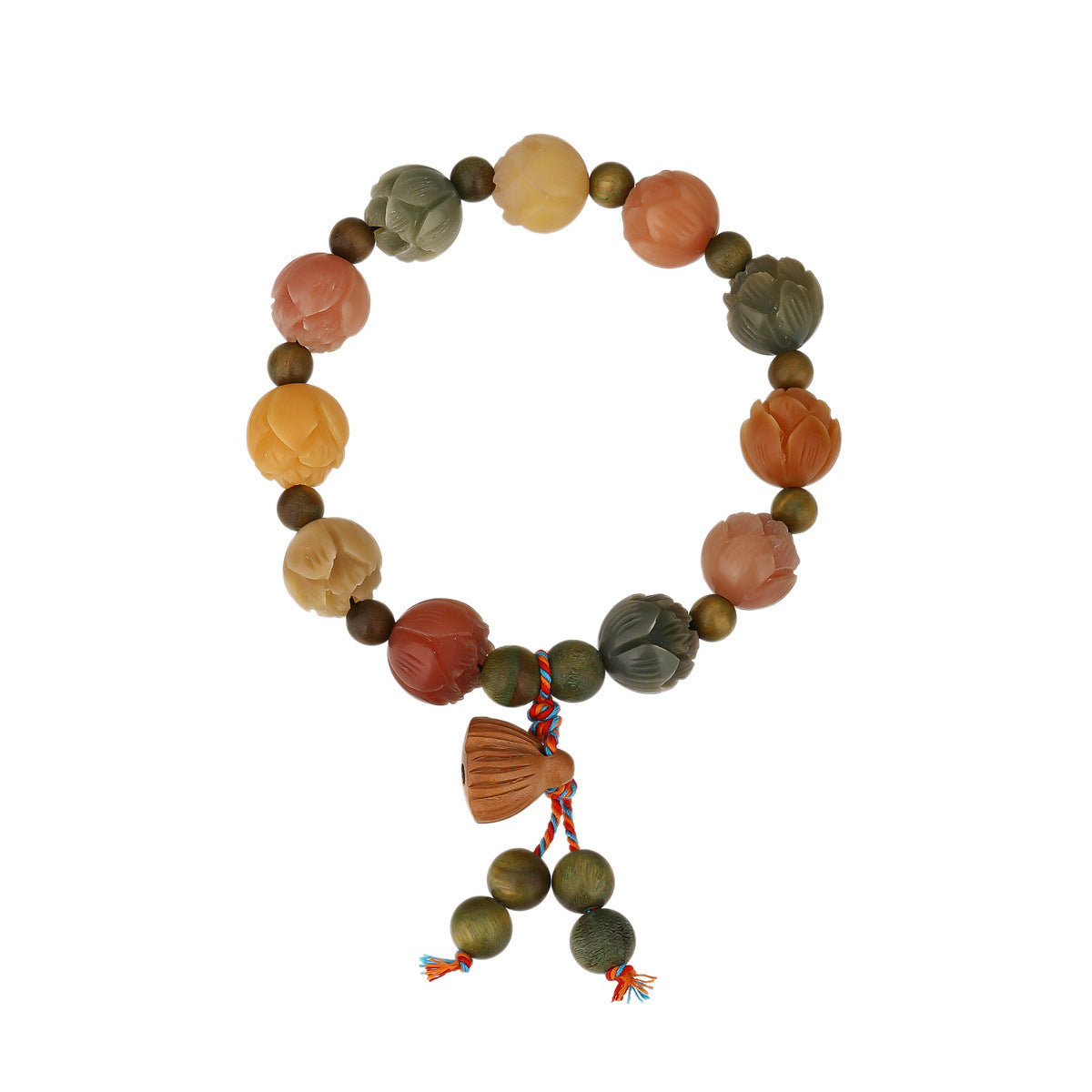 God Of Wealth Lotus Bodhi White Jade Bracelets