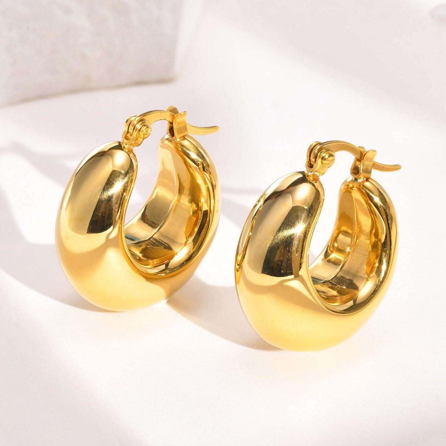 Simple Texture Oval Temperament Entry Lux High Rings