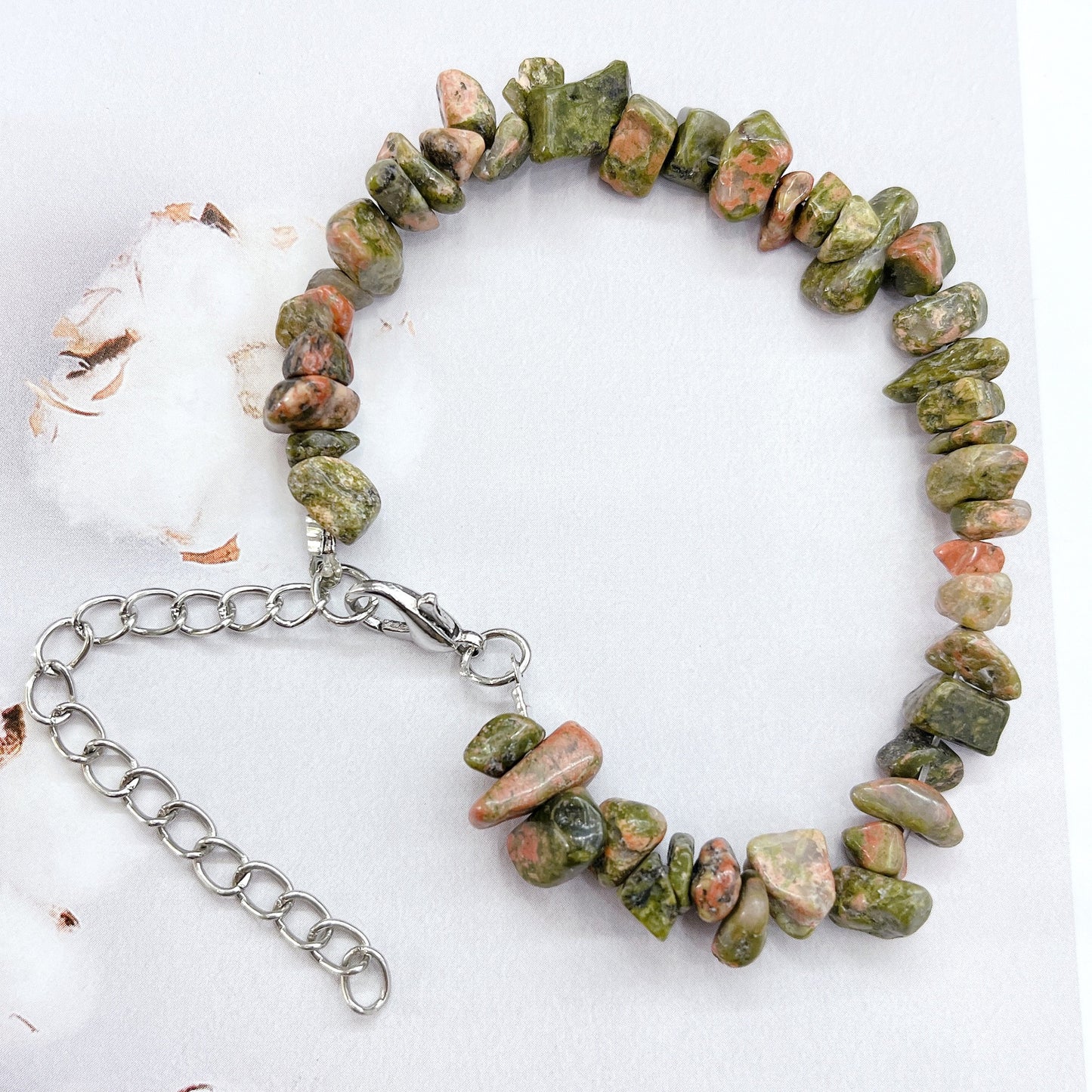 Natural Crystal Agate Gravel Irregular Stone Lobster Bracelet