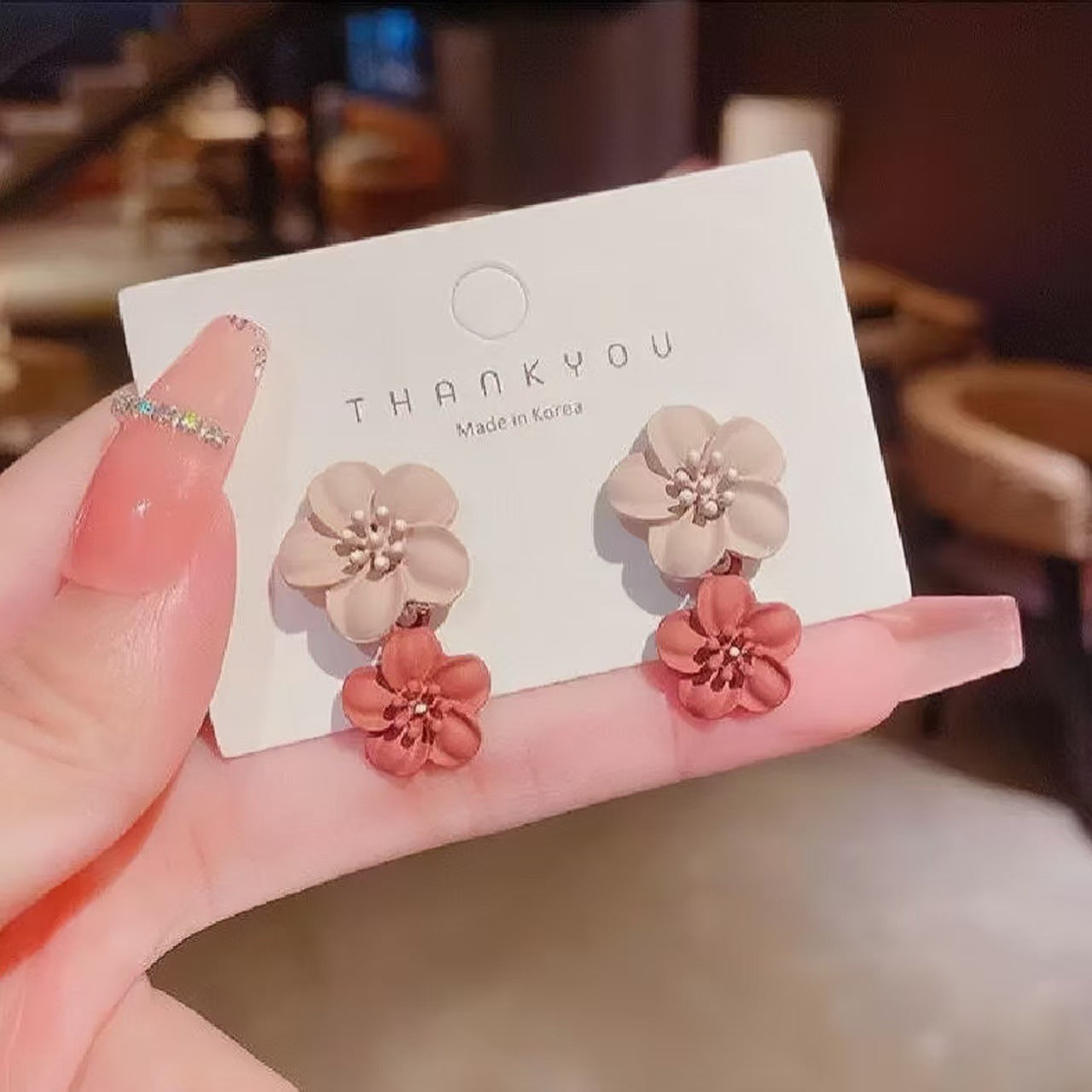 Women's Color Flower For Special Interest Light Luxury Stud Earrings
