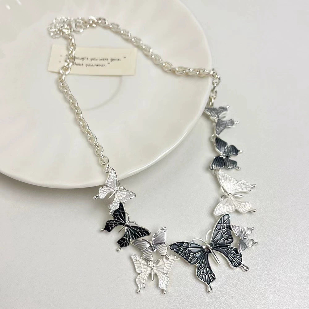 Summer Cool Butterfly Female Light Luxury Minority Flash Exquisite Clavicle Necklace