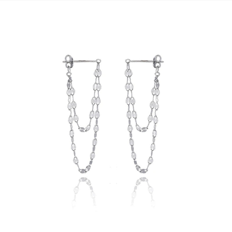 Women's Sier Pin Chain Tassel To Make Big Ear Line