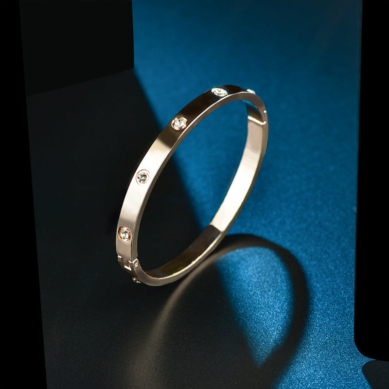 Sensitive Surface Light Luxury Minus Sign Full Diamond Bracelets