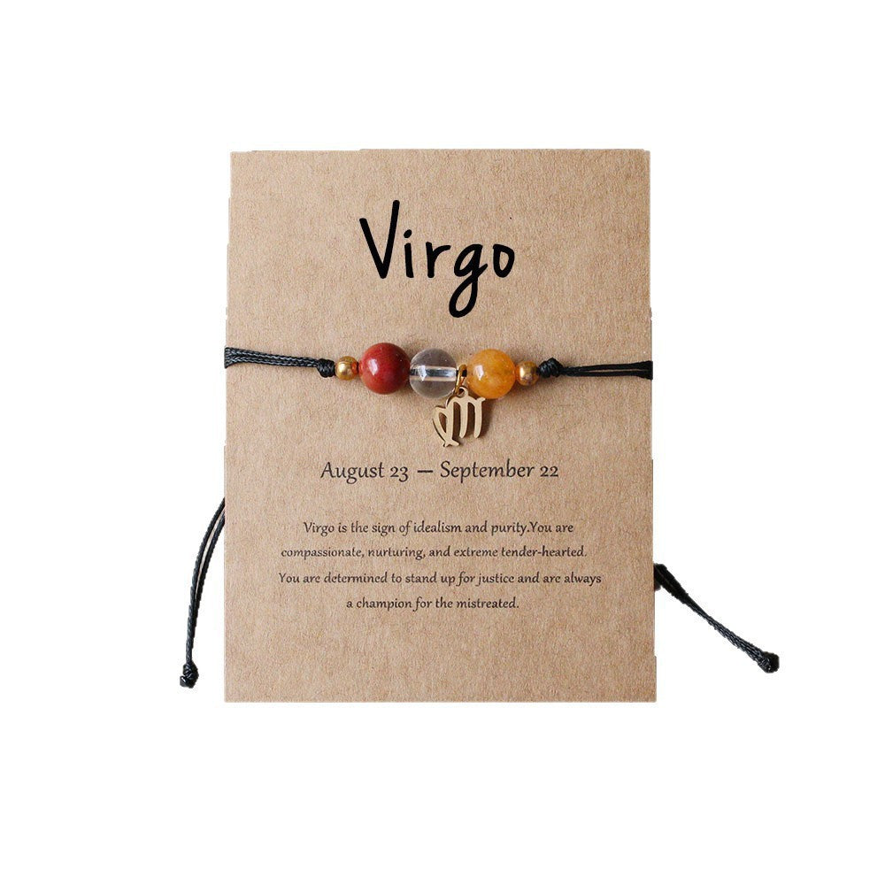 Planets Twee Constellations Natural Stone Blue Black Bracelet