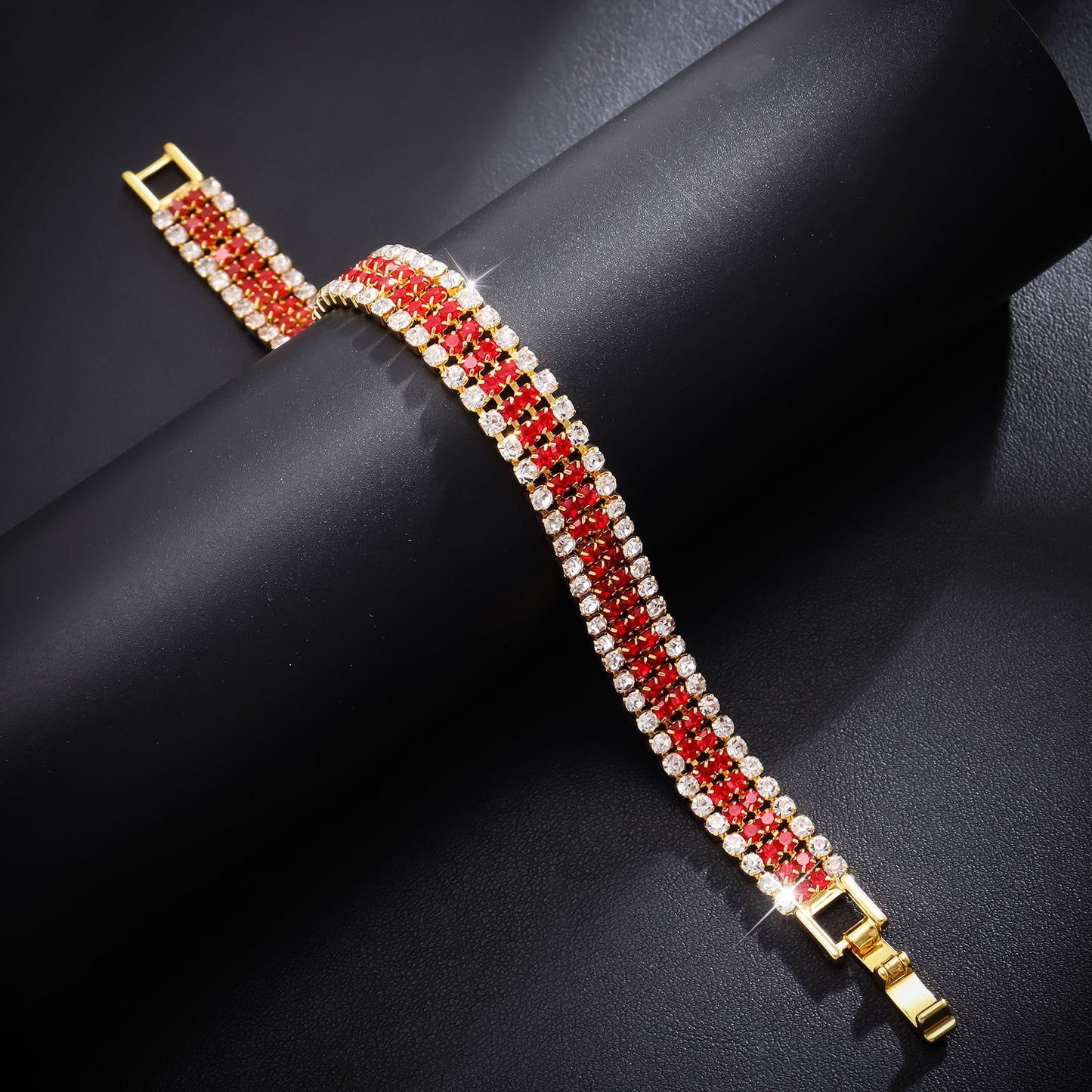 Women's Luxury Roman Crystal Gold Simple Full Diamond Bracelets