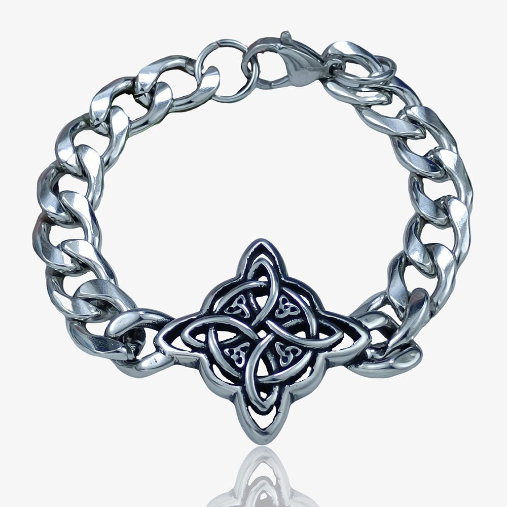 Men's Celtic Knot Skull Stainless Steel Cuban Cross Punk Retro Bracelets