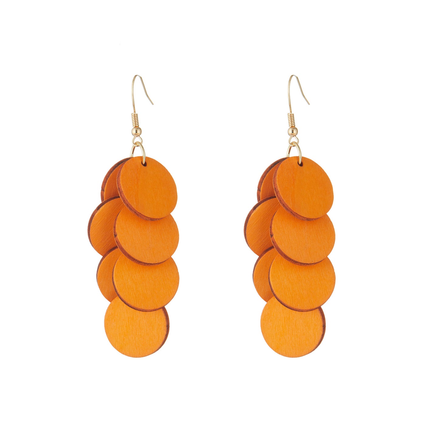 Personality Wood Piece Retro Sweet Vacation Style Beach Earrings