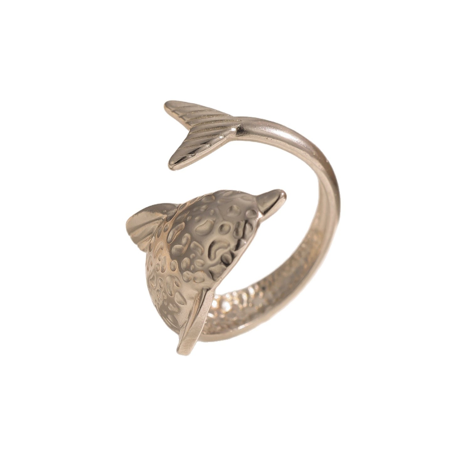 Style Dolphin Personalized Series Adjustable Niche Stainless Ring