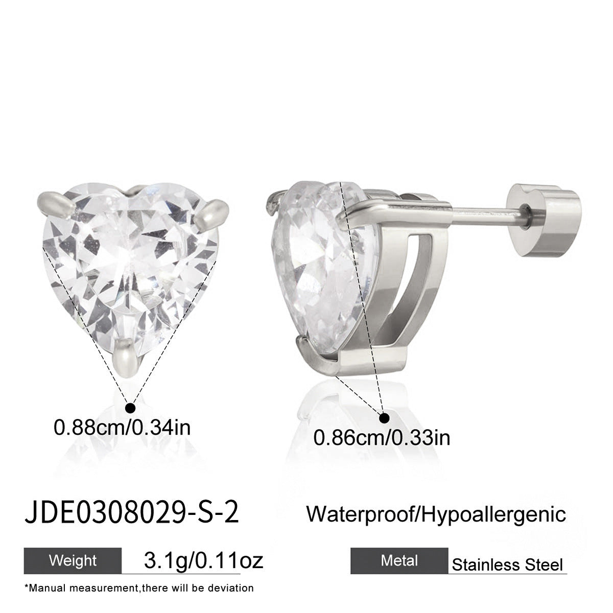 Ding Stainless Steel Zircon Light Luxury High-grade Sense Titanium Niche Earrings
