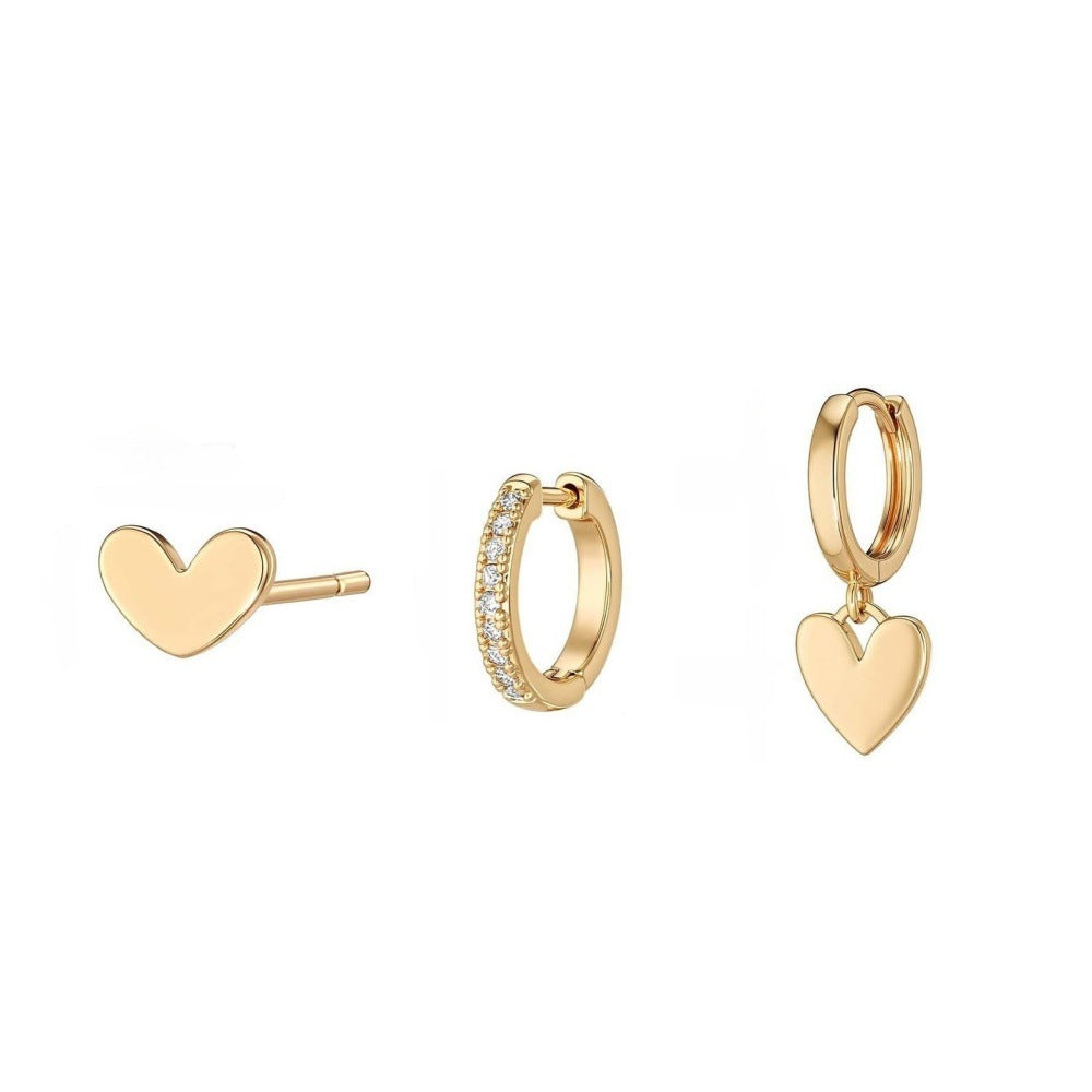 Rhinestone Love Eardrop Personality Trendy Wear Pendants