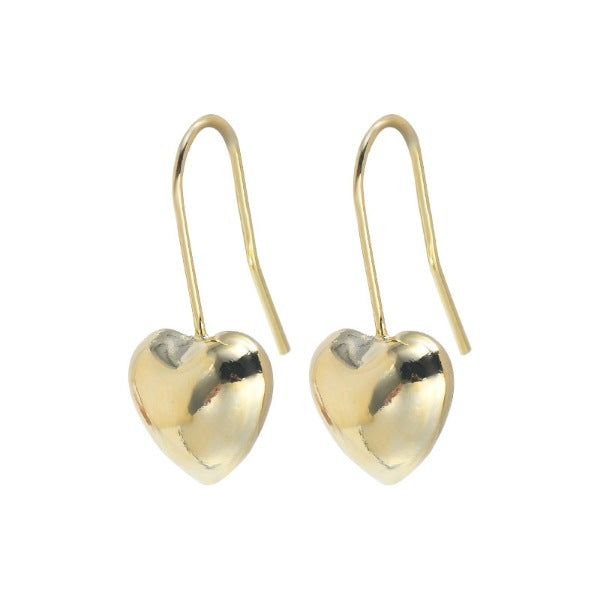 Sier Korean Style Jewelry Design Three-dimensional Heart-shaped Peach Earrings