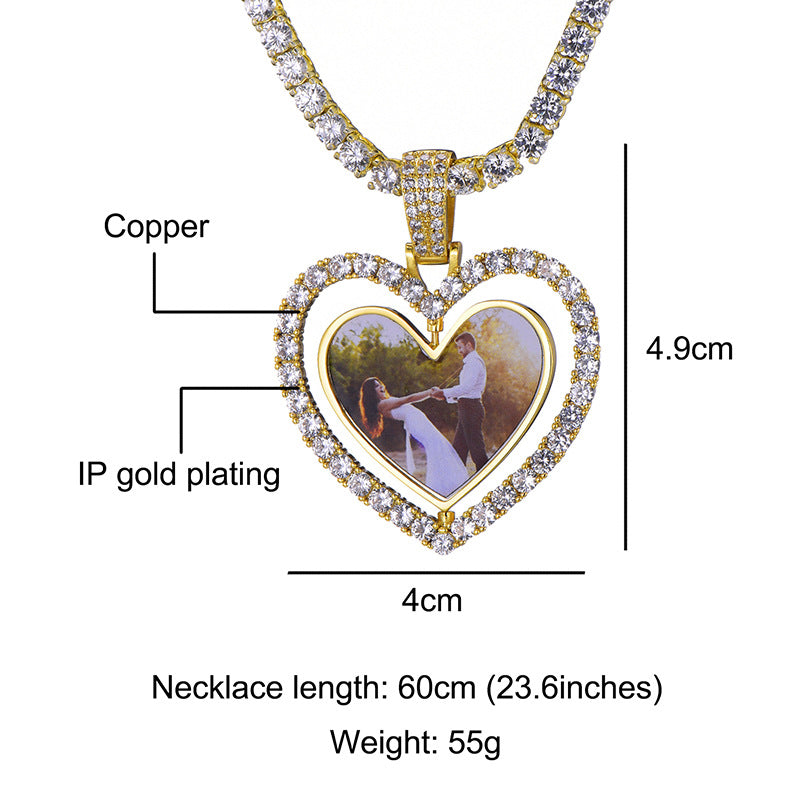 Stylish Trendy Ornament Love Frame Replaceable Pendants