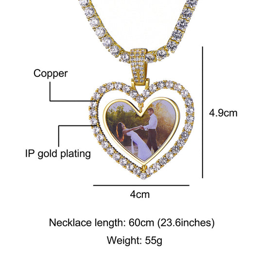 Stylish Trendy Ornament Love Frame Replaceable Pendants