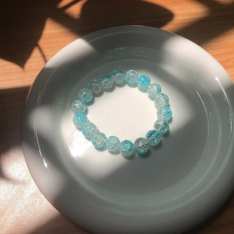 Fresh Ice Crack Sister Female Niche Design Glass Bracelet