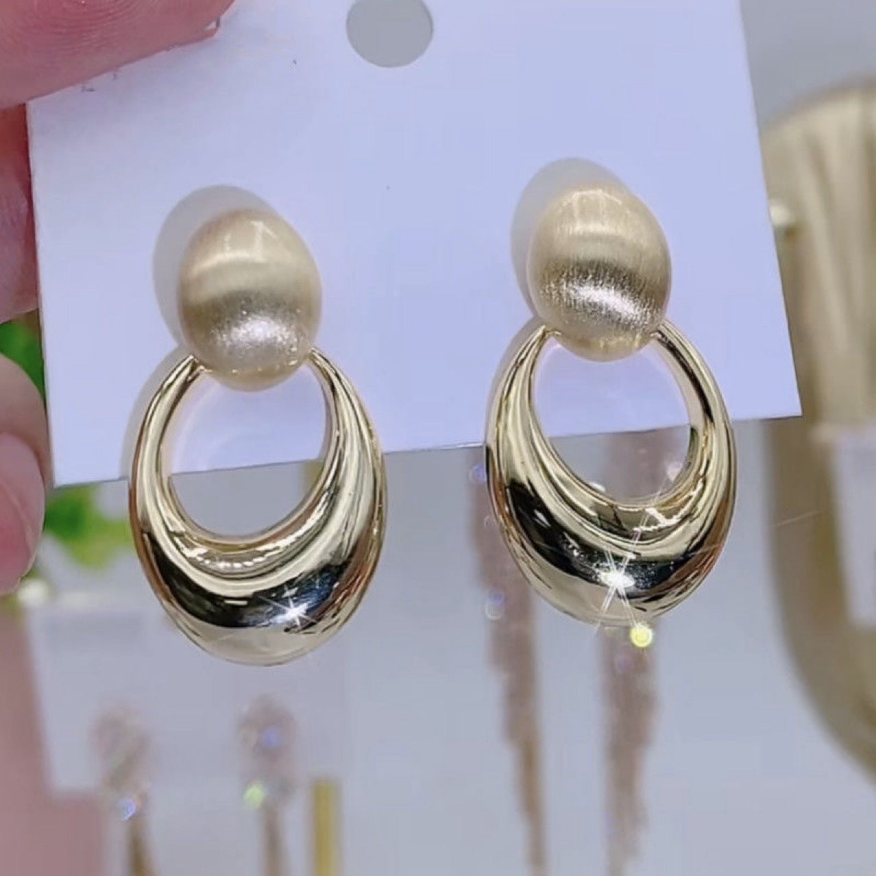 Beanie Water Drop Female Light Luxury Minority High Sense Circle Rings