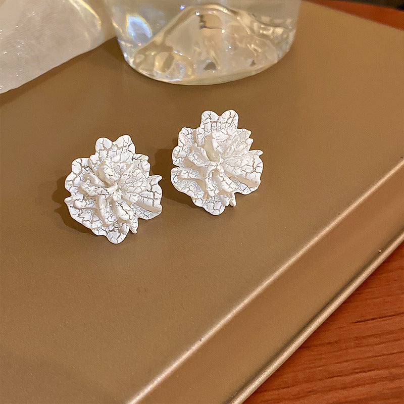 Needle Raffia Fabric White Flower Light Luxury Rings