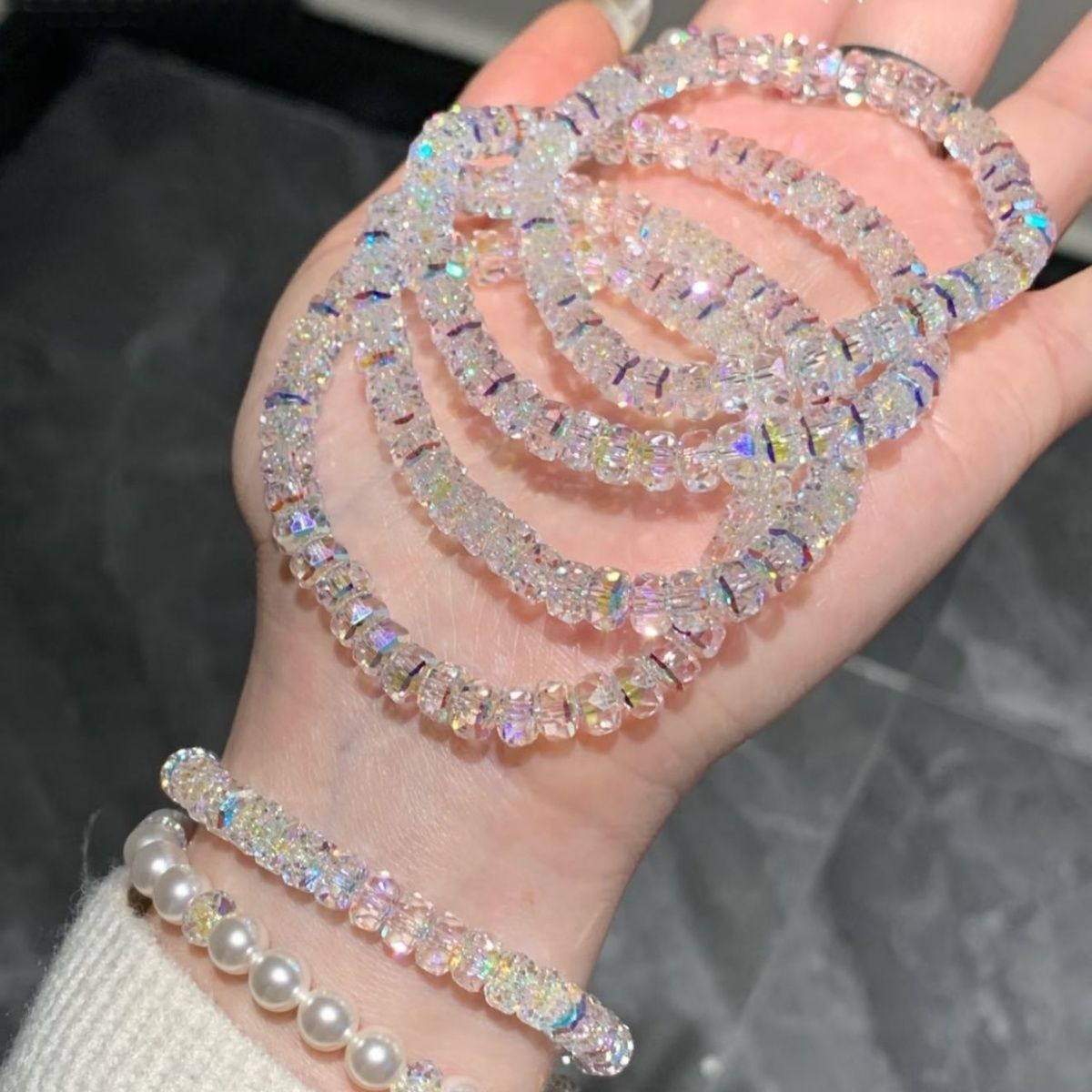 Women's Face Ball Shiny Crystal Sweet Fashion Bracelet
