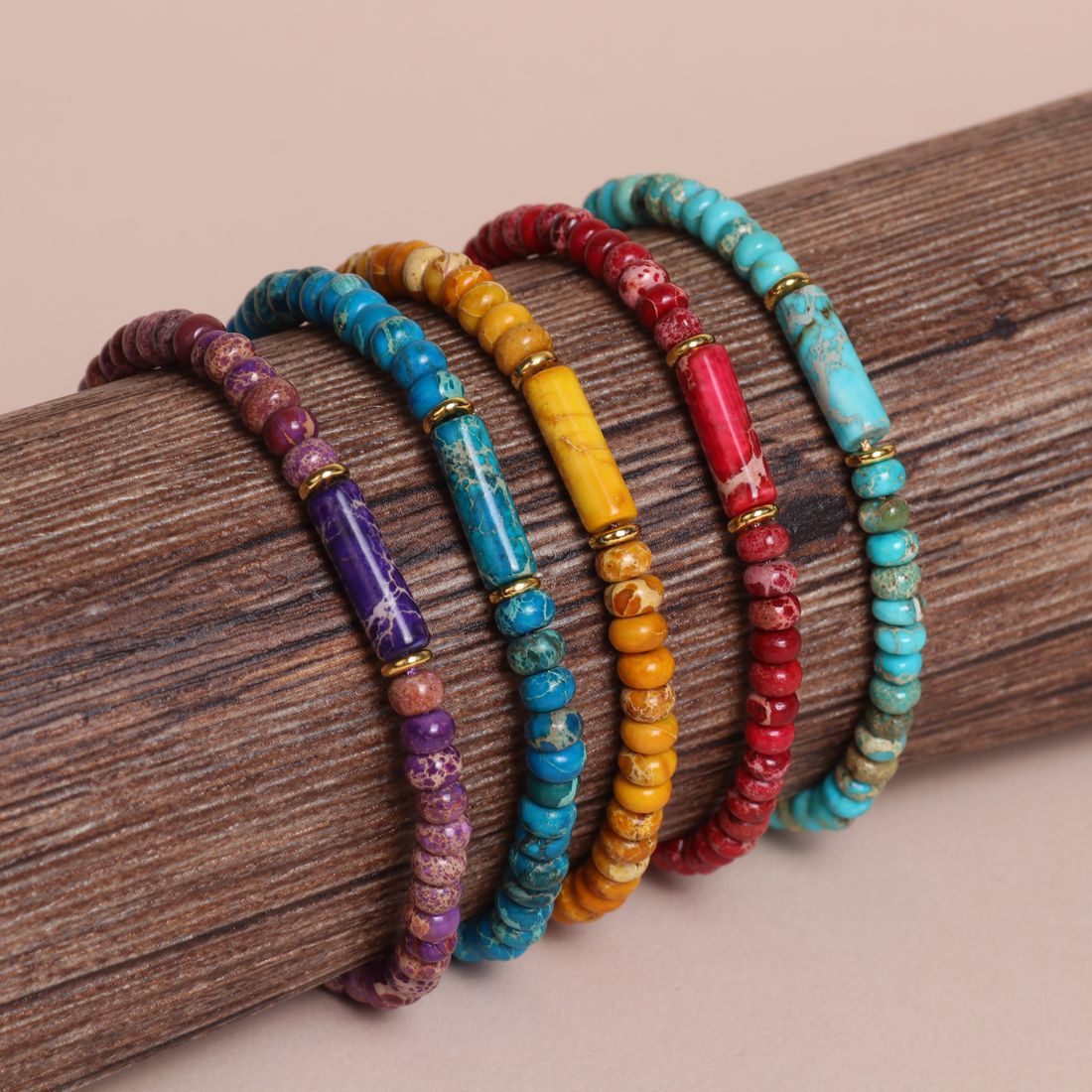 Abacus Beads Emperor Turquoise Woven Couple Bracelet