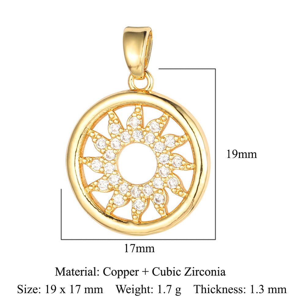 Color Zirconium Copper Micro Inlay Ornament Pendants