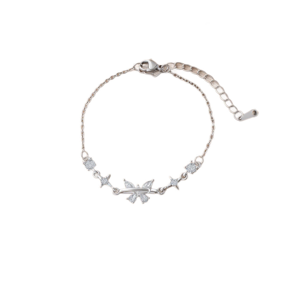 Butterfly Zircon Female Minority Design High Sense For Girlfriend Girlfriends Bracelets