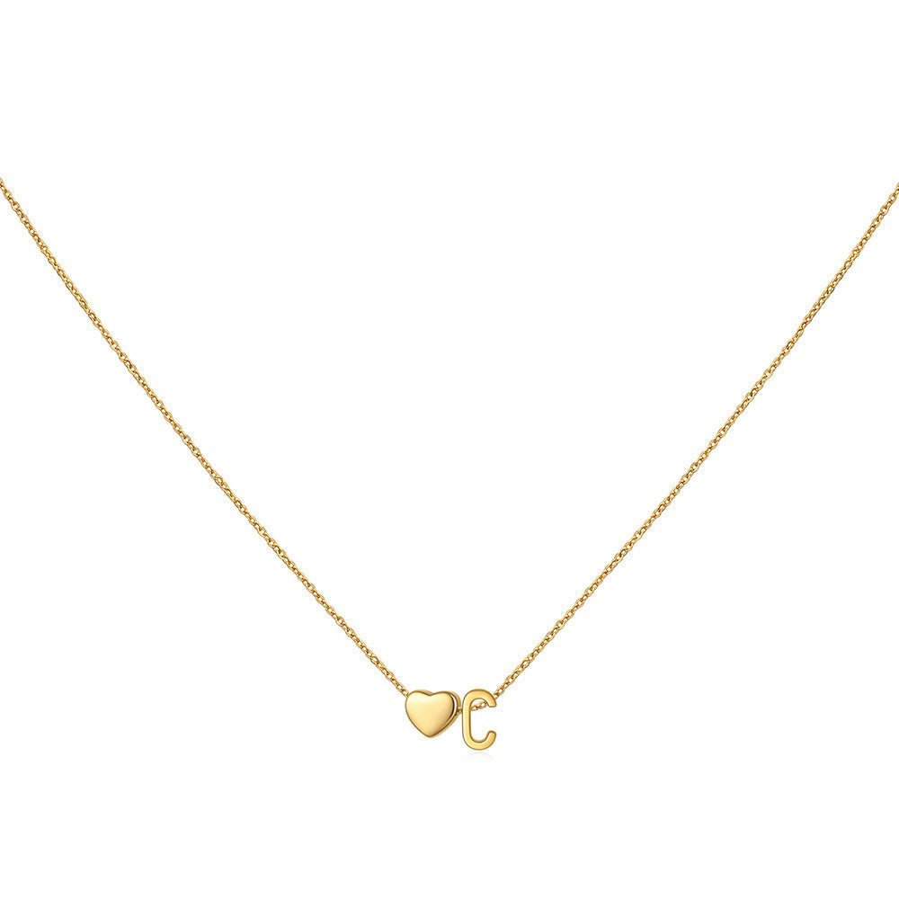 Love Letter Gold-plated Collarbone Durable Low Sensitivity Adjustable Necklace