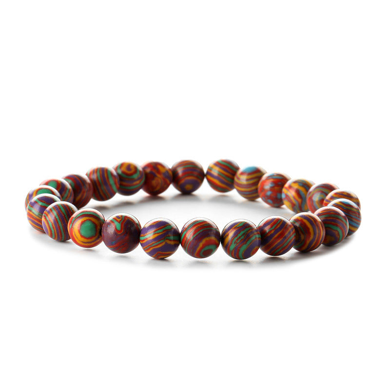Natural Stone Turquoise Agate Bead Volcanic Frosted Bracelets