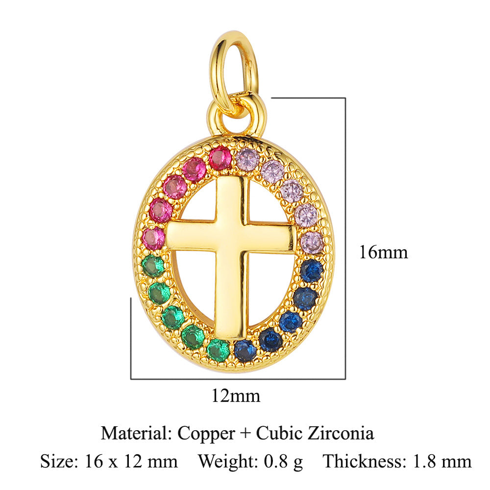 Cross Virgin Copper Zircon Boy Ornament Accessories Pendants