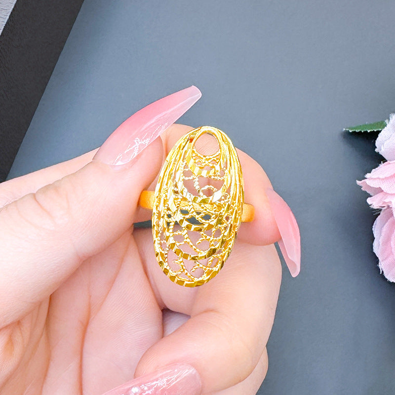 Women's Advanced Design Exaggerated Opening Real Bronze Rings