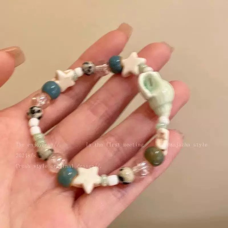Wooden Beaded Lotus Chinese Zen Niche Vintage Bracelets