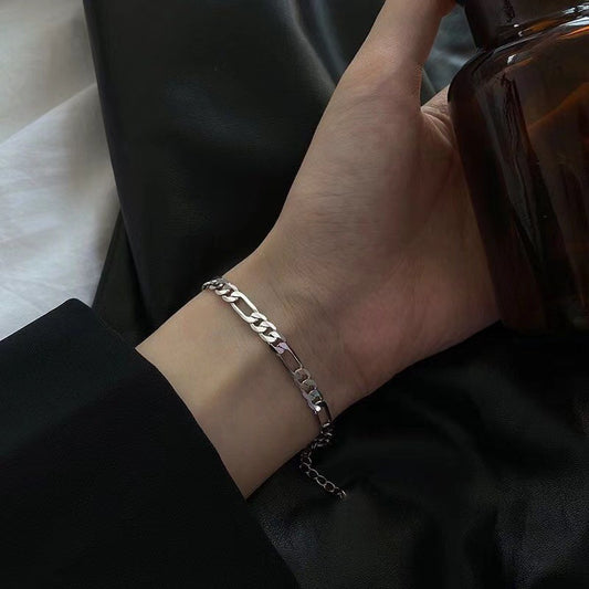 Women's & Men's Korean Style Simple Tank Pattern Chain Female Fashionable Couple Bracelet