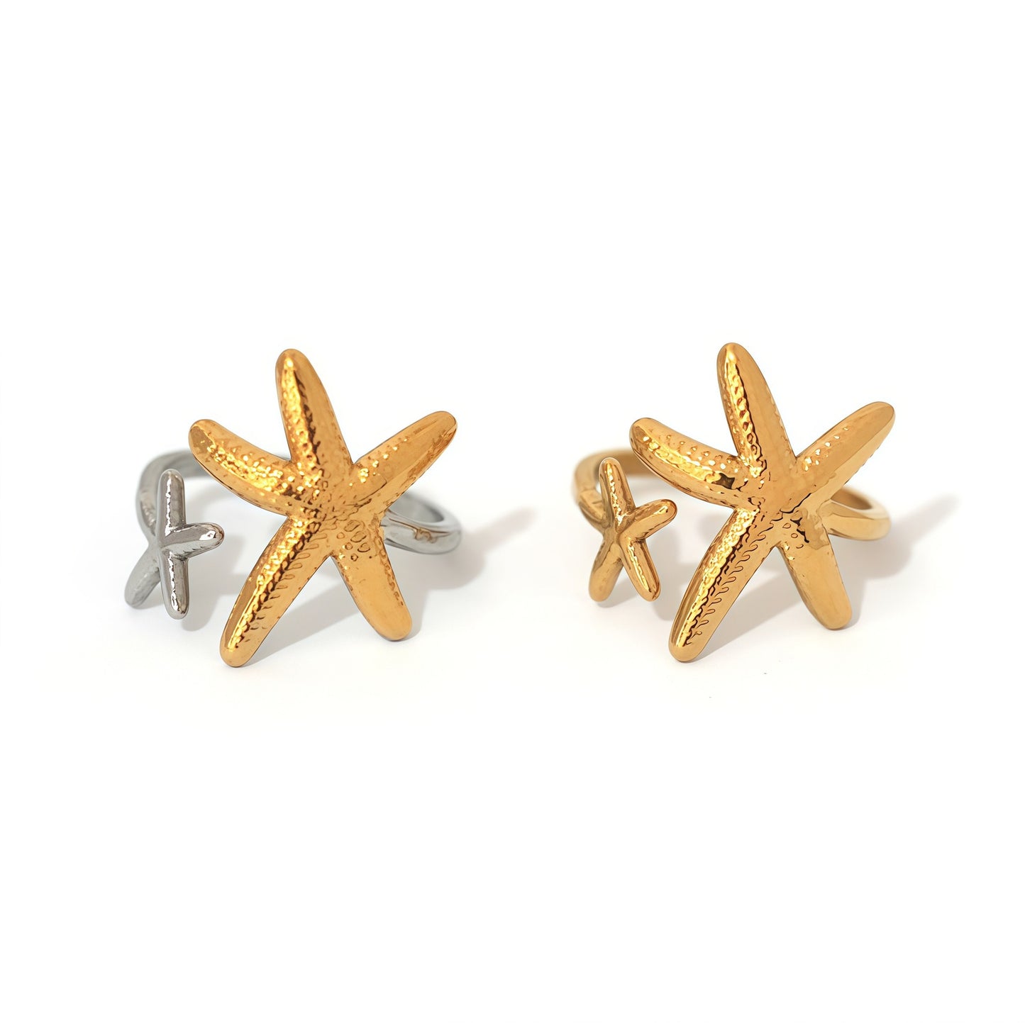 High-grade Light Luxury Packaging Female Design Starfish Shell Ring