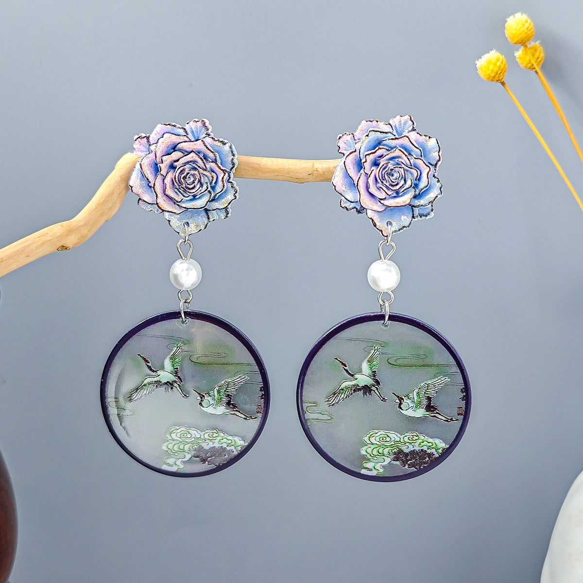 Chinese Ancient Style Beaded Long Fringe Han Earrings