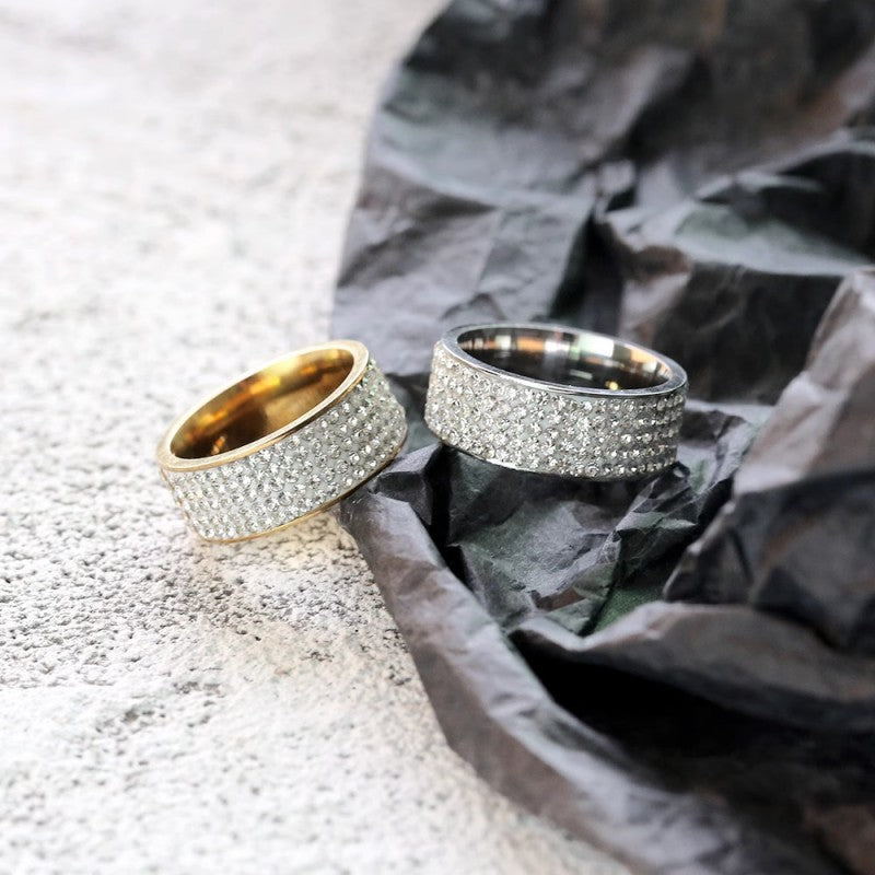 Men's Diamond Street Titanium Steel Trendy Hip Hop Cool Ring