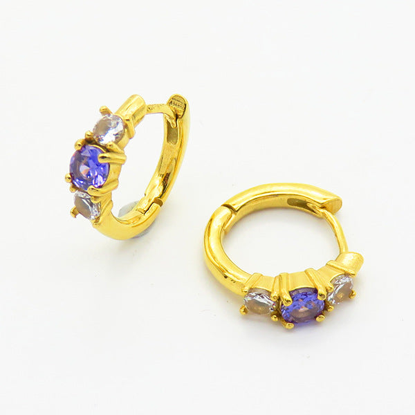 Color Zircon Advanced Design Sense Ear Female Fashionable Earrings