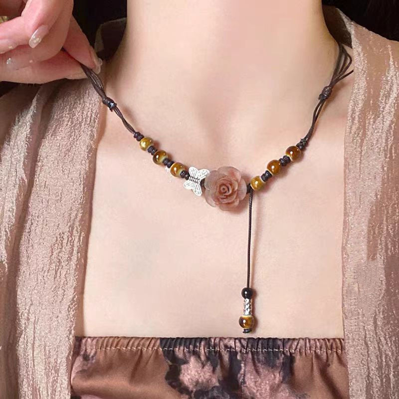 Women's Long Feather Retro Ethnic Personality Sweater Necklaces