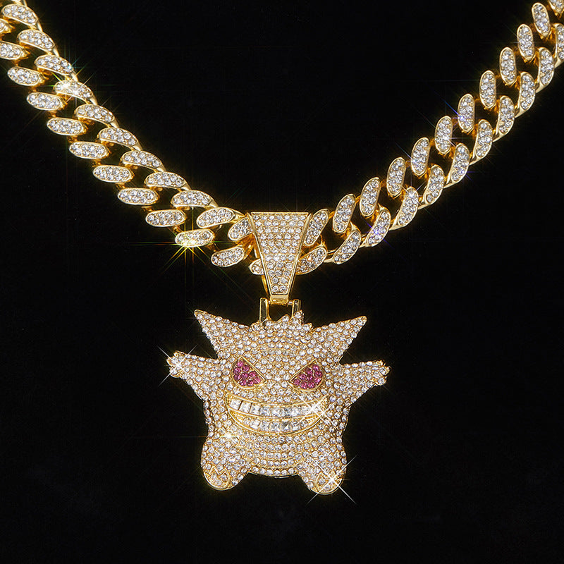 Cartoon Hip Hop Diamond Elf Creative Necklace